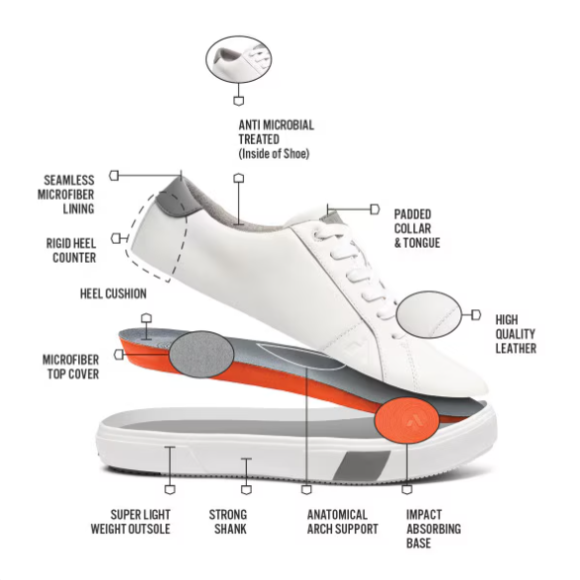 Quick Ship Anodyne No. 27 Women's Casual Sneaker-White