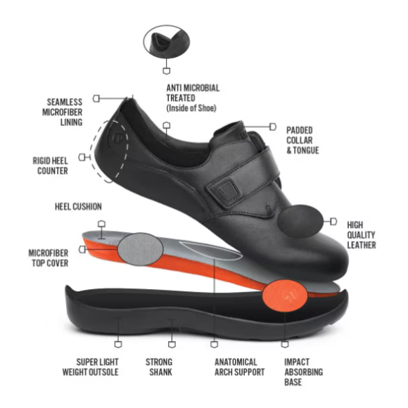 Quick Ship Anodyne No. 81 Women's Casual Double Depth-Black Stretch