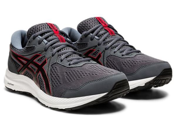 ASICS SHOES | GEL-CONTEND 7 (4E) - Carrier Grey/Classic Red