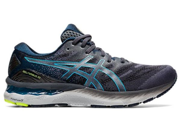 ASICS SHOES | GEL-NIMBUS 23 - Carrier Grey/Digital Aqua