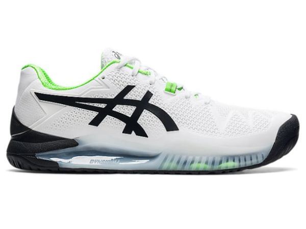 ASICS SHOES | GEL-RESOLUTION 8 (2E) - White/Green Gecko