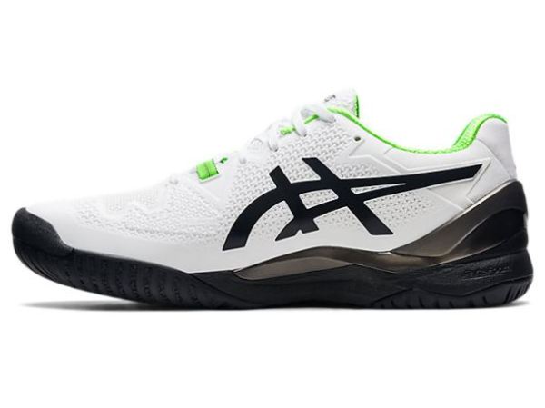ASICS SHOES | GEL-RESOLUTION 8 (2E) - White/Green Gecko