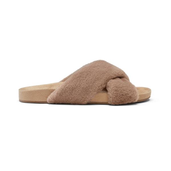 Birdies | The Robin-Tan Faux Fur Women Slide-Fawn Faux Fur