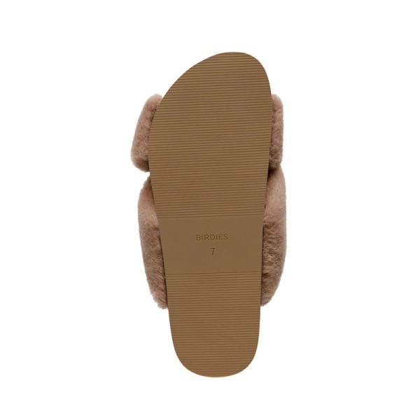 Birdies | The Robin-Tan Faux Fur Women Slide-Fawn Faux Fur