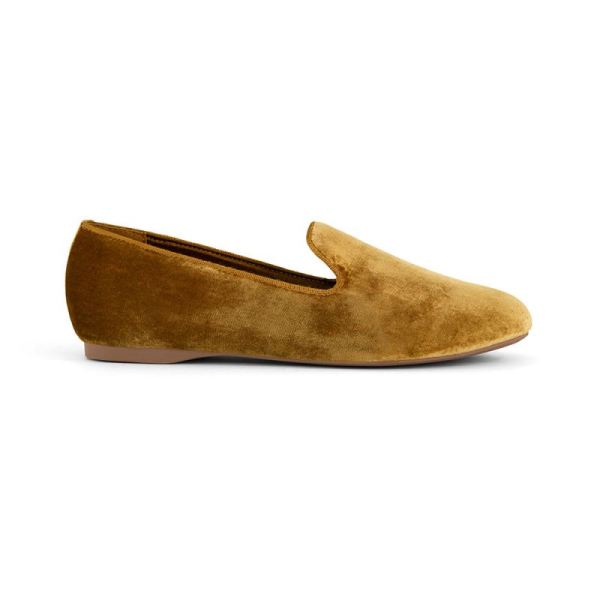 Birdies | The Starling-Gold Velvet Faux Fur Women Flat-Amber Faux Fur