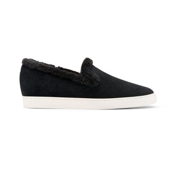 Birdies | The Swift-Black Suede Faux Fur Women Shoes-Black Faux Fur