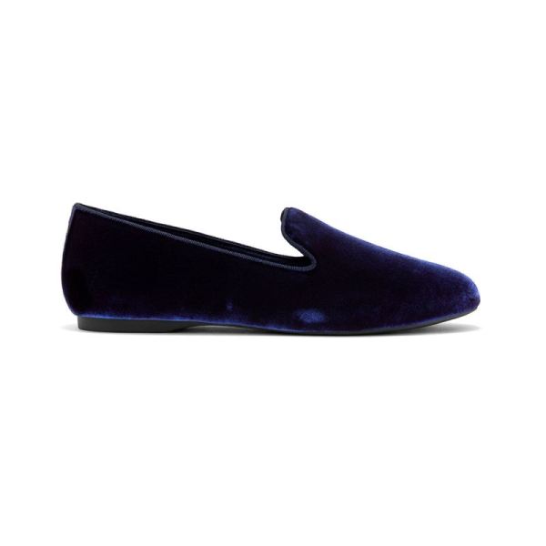 Birdies | The Starling-Blue Velvet Women Flat-Midnight Blue