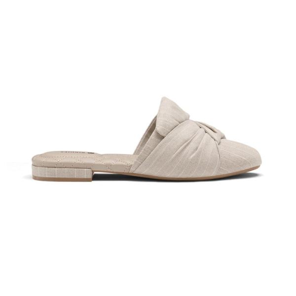 Birdies | The Songbird-Vegan Neutral Linen Women Slide-Natural Stripe