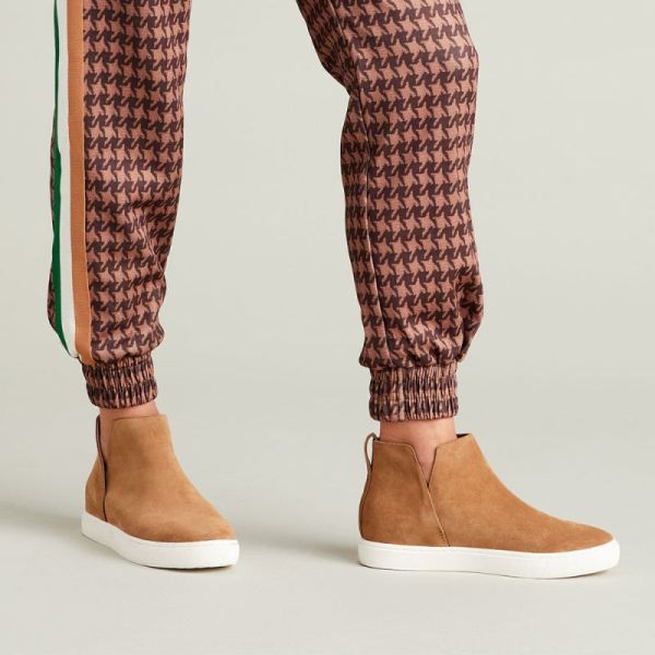 Birdies | The Falcon-Brown Suede Water Resistant Women Bootie-Saddle