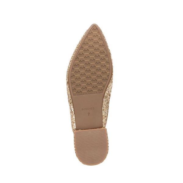 Birdies | The Swan-Jeweled Gold Sparkle Women Slide-Jeweled Gold Sparkle