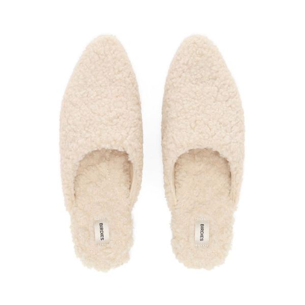 Birdies | The Lark-Ivory Faux Shearling Women Slide-Ivory Faux Shearling