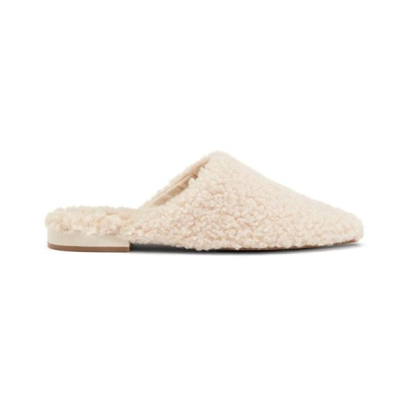 Birdies | The Lark-Ivory Faux Shearling Women Slide-Ivory Faux Shearling