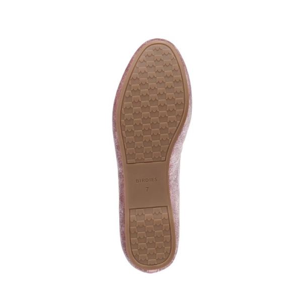 Birdies | The Starling-Pink Velvet Faux Fur Women Flat-Antique Rose Faux Fur