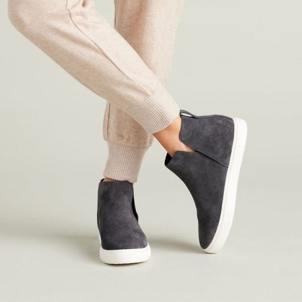 Birdies | The Falcon-Gray Suede Water Resistant Women Bootie-Graphite