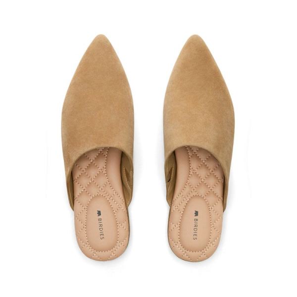 Birdies | The Lark-Tan Suede Pointed Toe Women Slide-Doe