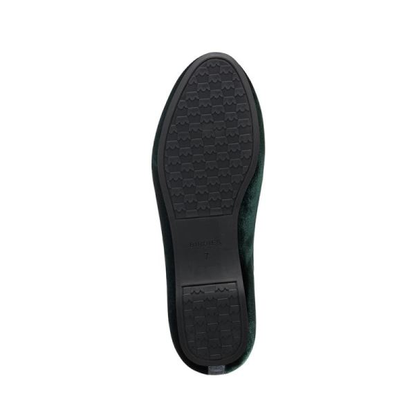 Birdies | The Starling-Green Velvet Women Flat-Hunter Green