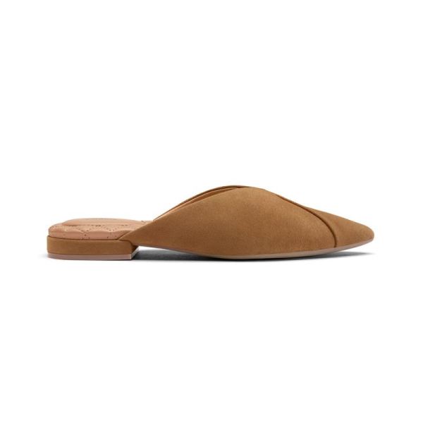 Birdies | The Swan-Brown Suede Women Slide-Golden Oak