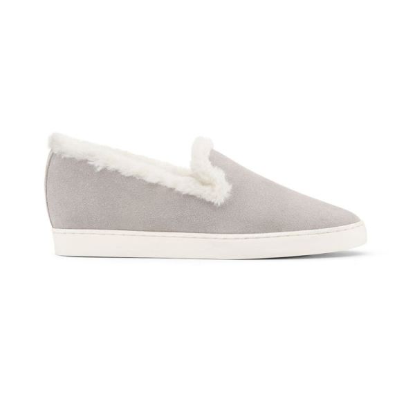 Birdies | The Swift-Gray Suede Faux Fur Women Shoes-Dove Gray Faux Fur