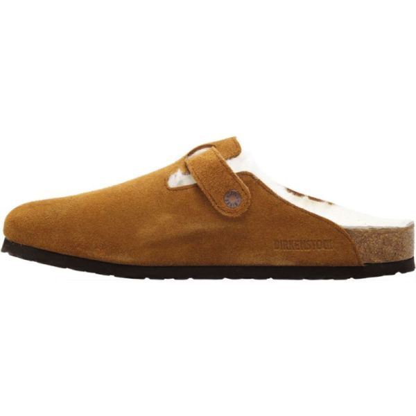Birkenstock-Men's Boston Shearling Clog Mink/Natural Suede