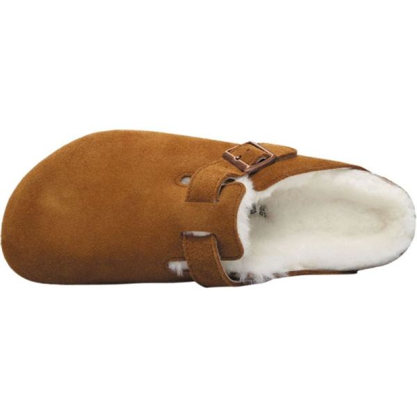 Birkenstock-Men's Boston Shearling Clog Mink/Natural Suede