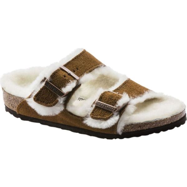 Children's Arizona Shearling Two Strap Slide Mink/Natural Suede