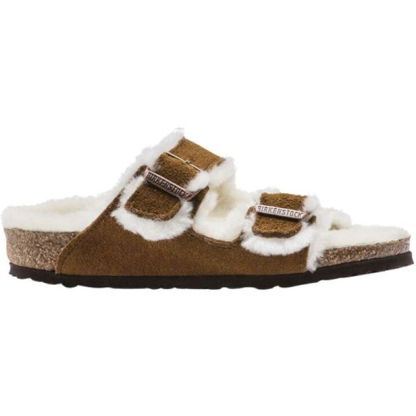 Children's Arizona Shearling Two Strap Slide Mink/Natural Suede