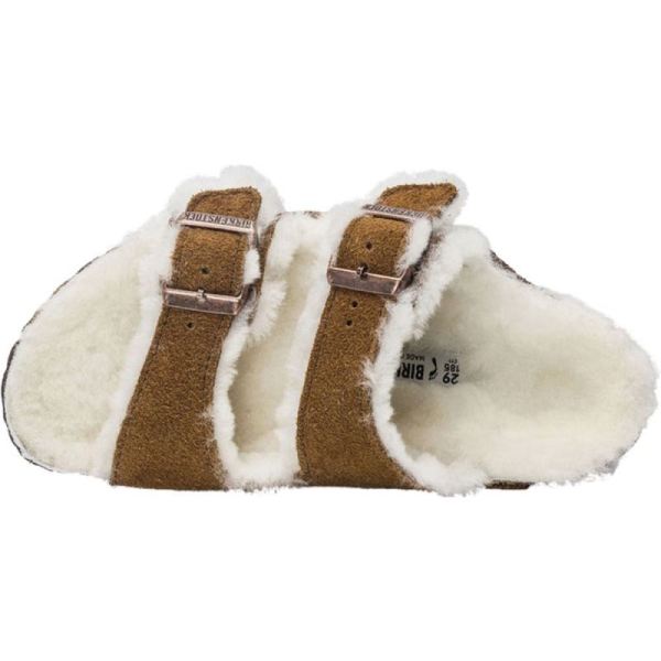 Children's Arizona Shearling Two Strap Slide Mink/Natural Suede