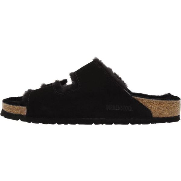 Birkenstock-Men's Arizona Shearling Slide Black/Black Suede
