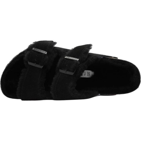 Birkenstock-Men's Arizona Shearling Slide Black/Black Suede
