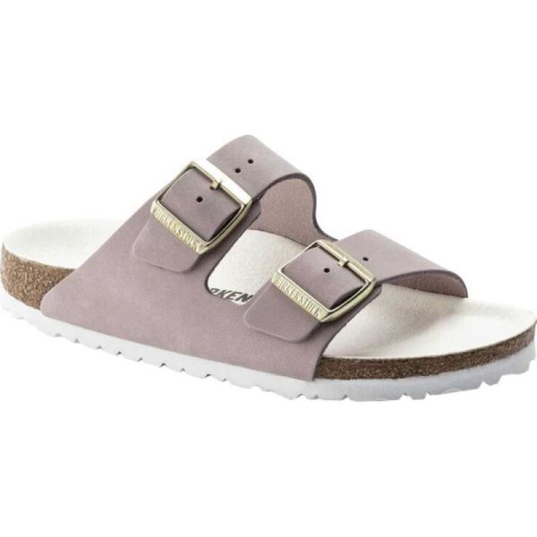 Birkenstock-Women's Arizona Nubuck Slide Lilac Nubuck