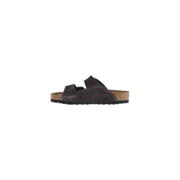 Birkenstock-Men's Arizona Suede with Soft Footbed Slide Velvet Gray Suede with Soft Footbed