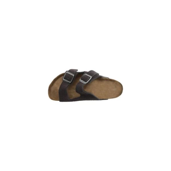 Birkenstock-Men's Arizona Suede with Soft Footbed Slide Velvet Gray Suede with Soft Footbed