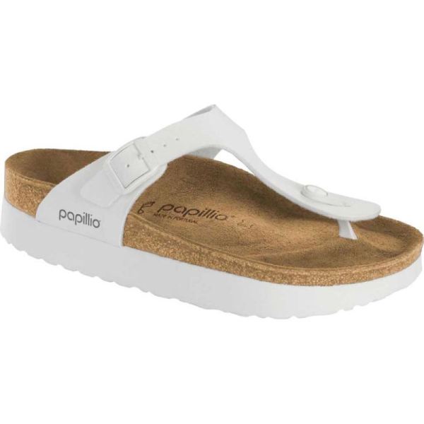 Birkenstock-Women's Papillio Gizeh Platform Thong Sandal White Birko-Flor