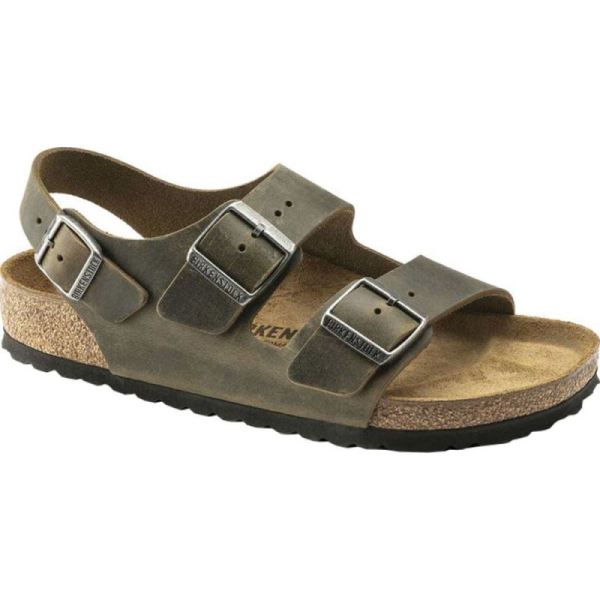 Birkenstock-Men's Milano Active Sandal Faded Khaki Oiled Leather