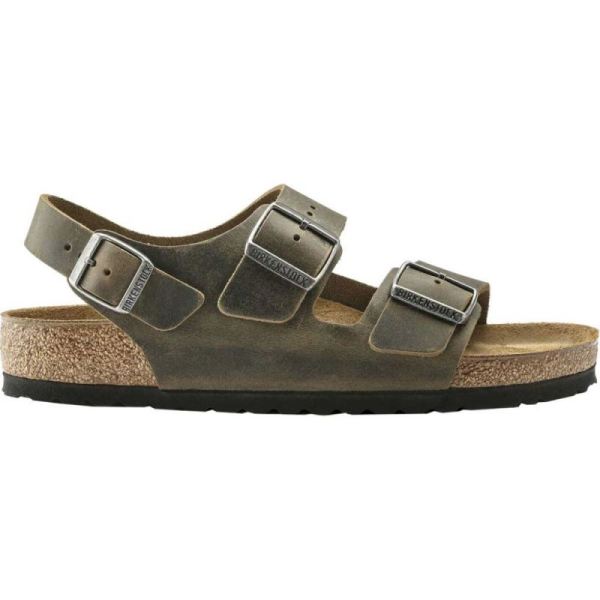Birkenstock-Men's Milano Active Sandal Faded Khaki Oiled Leather