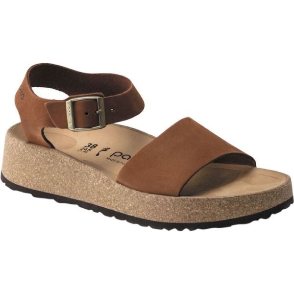 Birkenstock-Women's Glenda Wedge Ankle Strap Sandal Pecan Nubuck