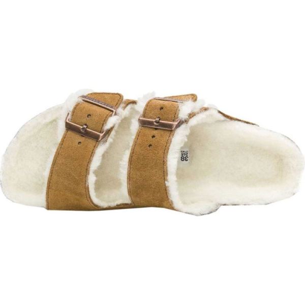 Birkenstock-Men's Arizona Shearling Slide Mink/Natural Suede