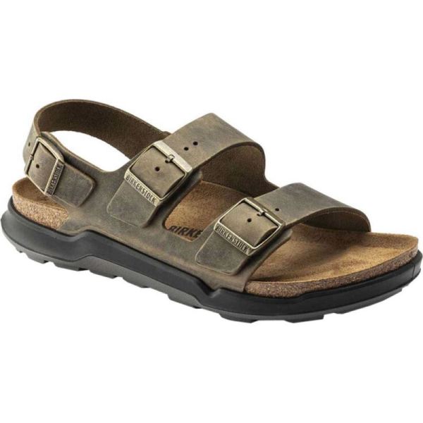 Birkenstock-Men's Milano CT Active Sandal Faded Khaki Oiled Leather