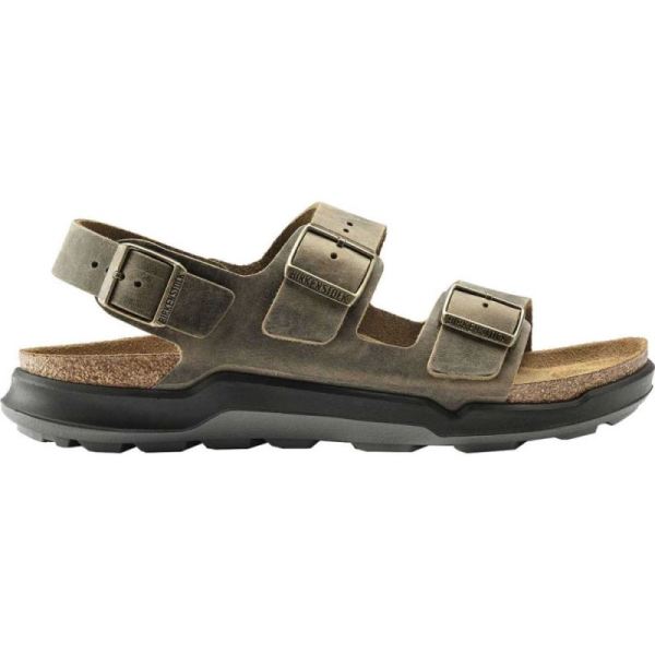 Birkenstock-Men's Milano CT Active Sandal Faded Khaki Oiled Leather