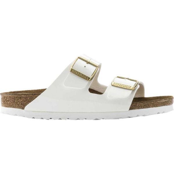 Birkenstock-Women's Arizona Birko-Flor Slide White Patent Birko-Flor