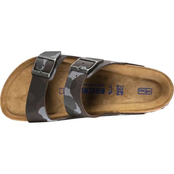 Birkenstock-Men's Arizona Soft Footbed Birko-Flor Slide Desert Soil Camo Brown Birko Flor