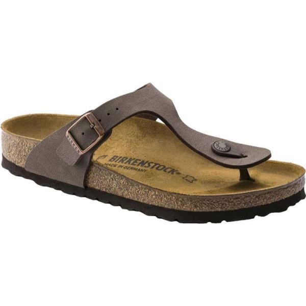 Birkenstock-Women's Gizeh Birkibuc Thong Sandal Mocha Birkibuc