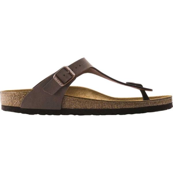 Birkenstock-Women's Gizeh Birkibuc Thong Sandal Mocha Birkibuc