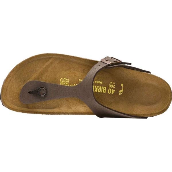 Birkenstock-Women's Gizeh Birkibuc Thong Sandal Mocha Birkibuc