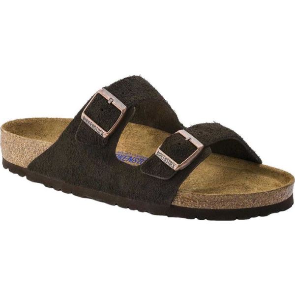 Birkenstock-Men's Arizona Suede with Soft Footbed Slide Mocha Suede with Soft Footbed