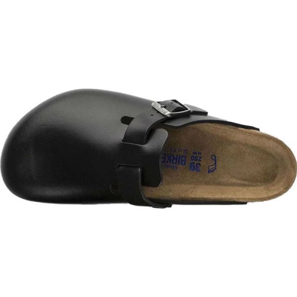 Birkenstock-Women's Boston Amalfi Leather Soft Footbed Clog Black Amalfi Leather