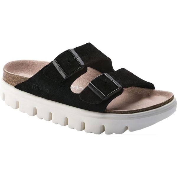 Birkenstock-Women's Arizona Chunky Two Strap Slide Black Suede