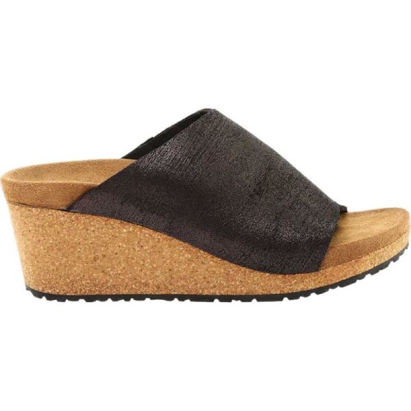 Birkenstock-Women's Papillio Namica Wedge Slide Metallic Antique Black Leather