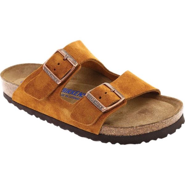 Birkenstock-Men's Arizona Suede with Soft Footbed Slide Mink Suede