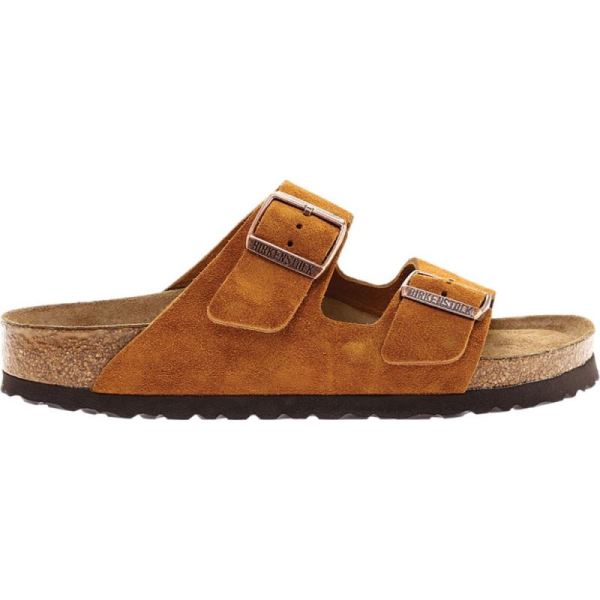Birkenstock-Men's Arizona Suede with Soft Footbed Slide Mink Suede